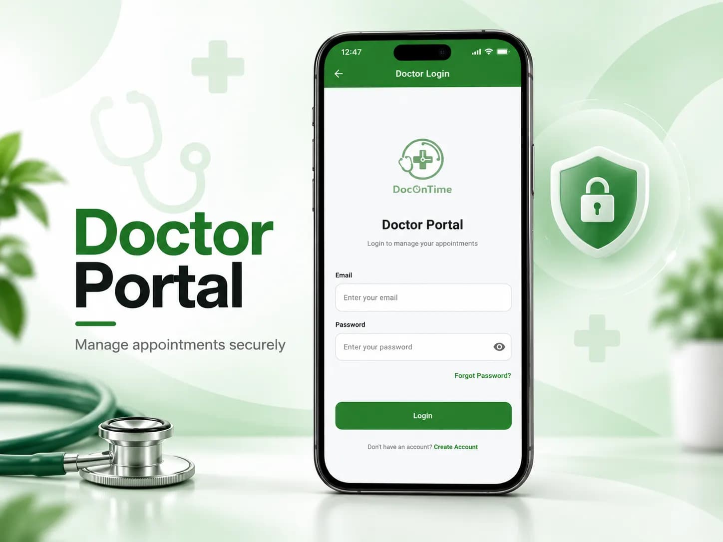 Separate secure login for doctors to manage appointments
